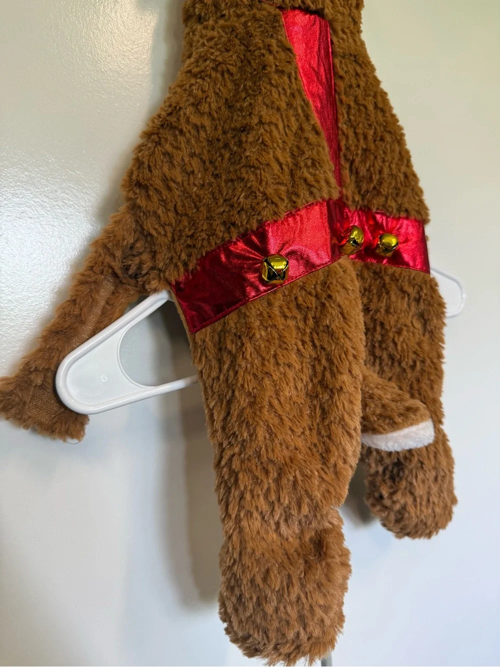 Reindeer Costume with jingle bells for small breed dog - Christmas card photos